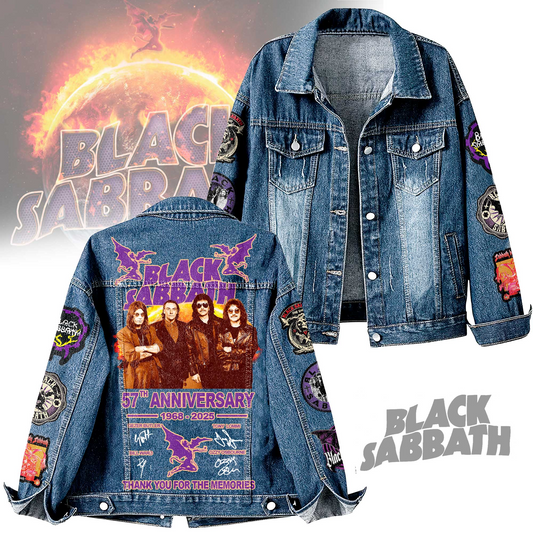 NEW PREMIUM BLACK SABBATH UNISEX DENIM JACKET