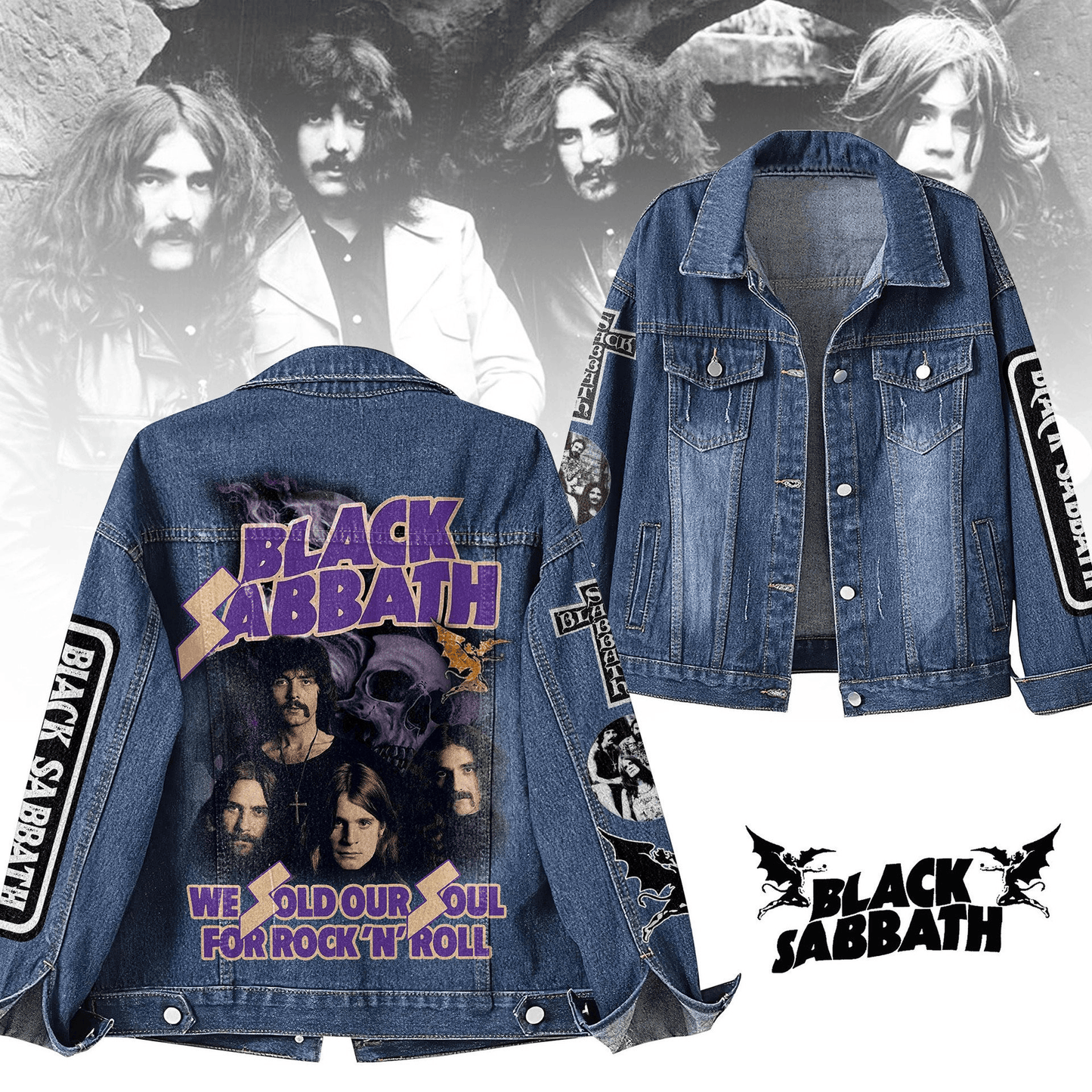 NEW PREMIUM BLACK SABBATH UNISEX DENIM JACKET