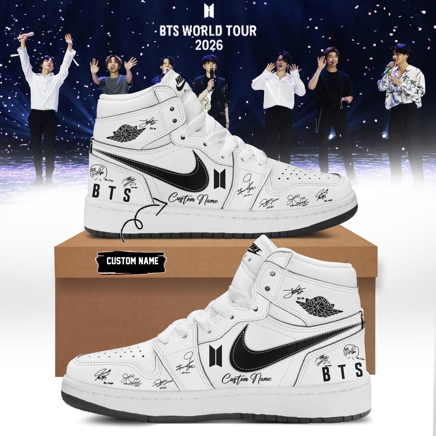 LIMITED EDITION - BTS COMEBACK WORLD TOUR AIR JORDAN SHOES
