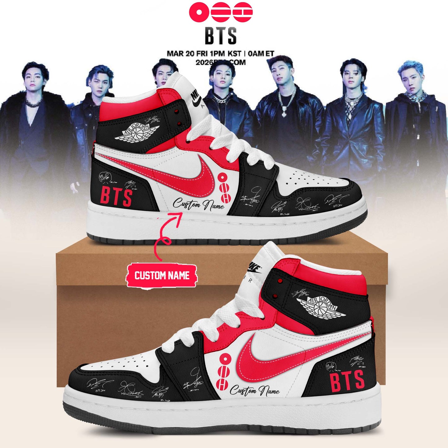 LIMITED EDITION - BTS COMEBACK WORLD TOUR AIR JORDAN SHOES