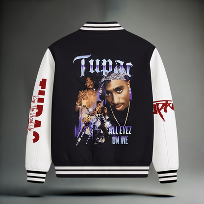 LIMITED EDITION - NEW CUSTOMIZED TUPAC SHAKUR SATIN VARSITY & BASEBALL JACKET