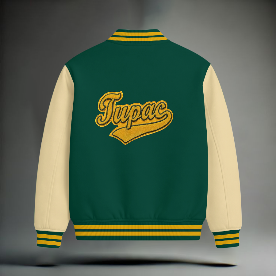 LIMITED EDITION - NEW CUSTOMIZED TUPAC SHAKUR SATIN VARSITY & BASEBALL JACKET