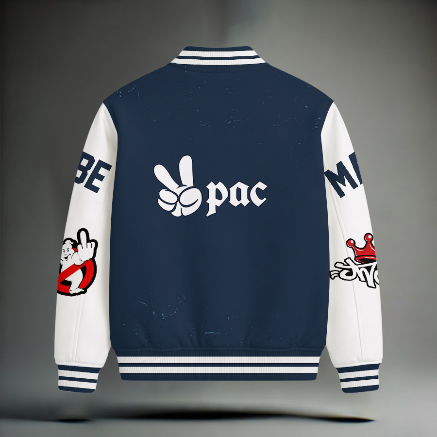 LIMITED EDITION - NEW CUSTOMIZED TUPAC SHAKUR SATIN VARSITY & BASEBALL JACKET