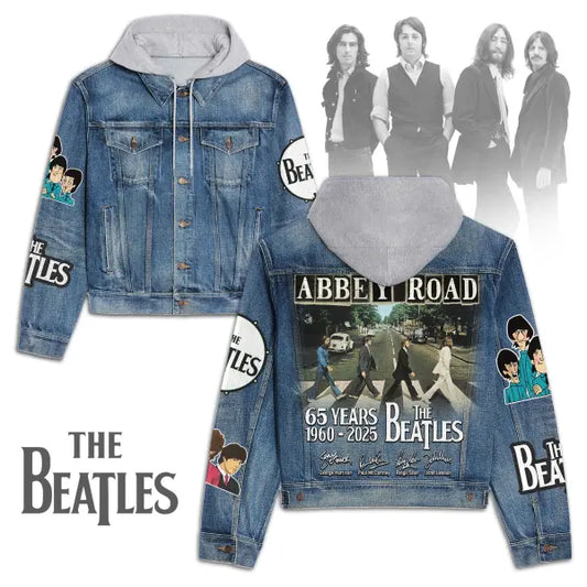 NEW PREMIUM THE BEATLES HOODED DENIM JACKET