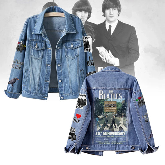 NEW PREMIUM THE BEATLES UNISEX DENIM JACKET