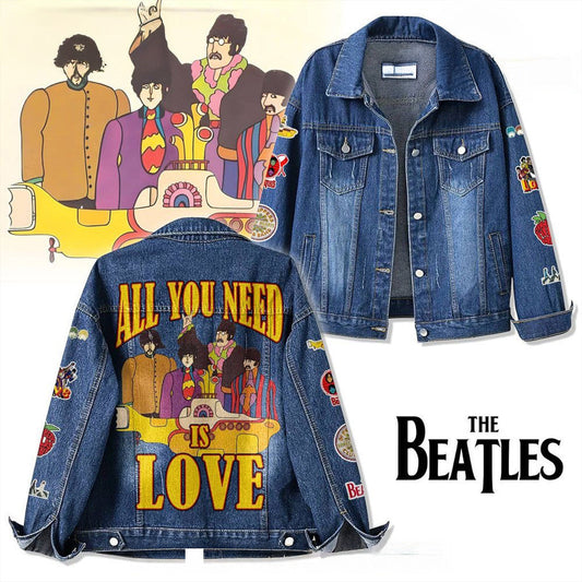 NEW PREMIUM THE BEATLES UNISEX DENIM JACKET